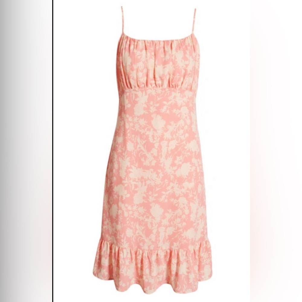 Chelsea28 Sleeveless Gathered Ruffle Dress In Coral Floral Size Small